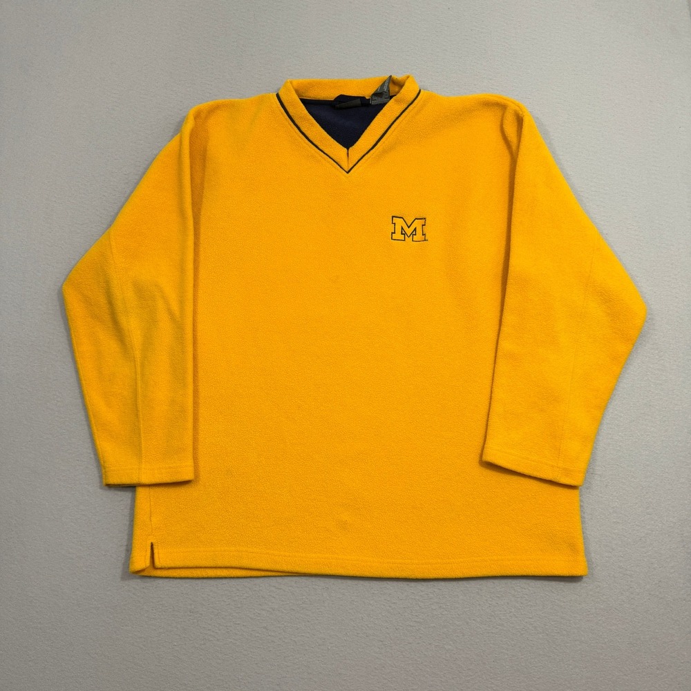 Vintage Pro Edge Michigan Wolverines Sweatshirt Mens XL Yellow Fleece y2k UofM